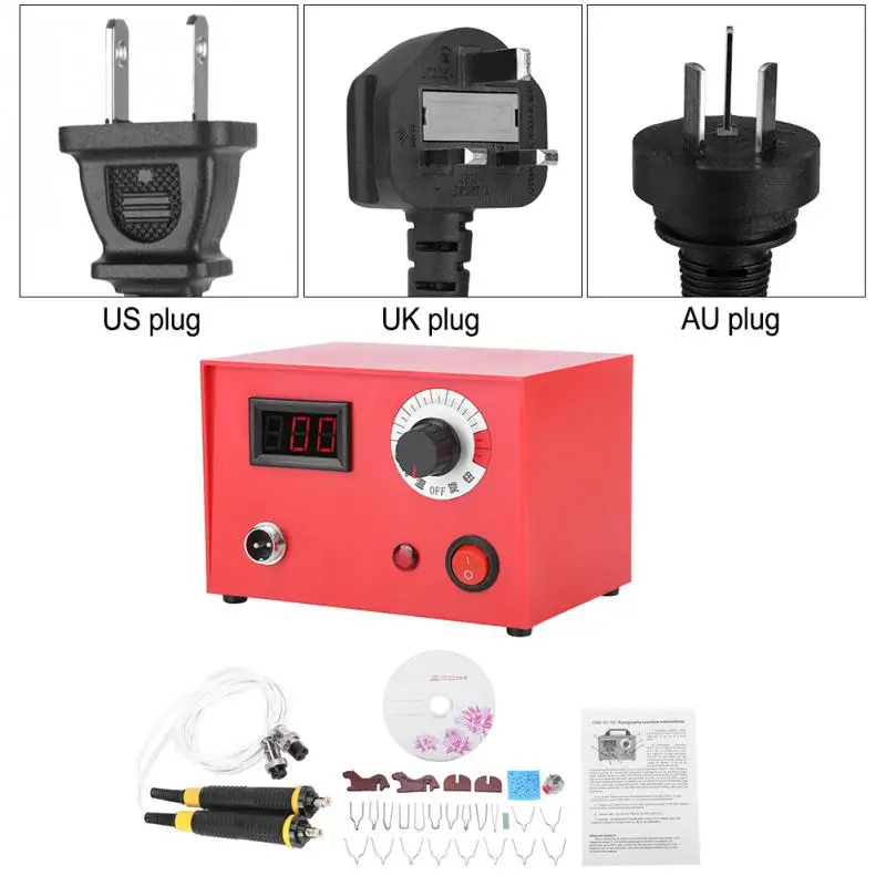 

50W Digital Multifunction Pyrography Pen Machine Kit Set Wood Burning Pen Craft Engraving Engraver Tool
