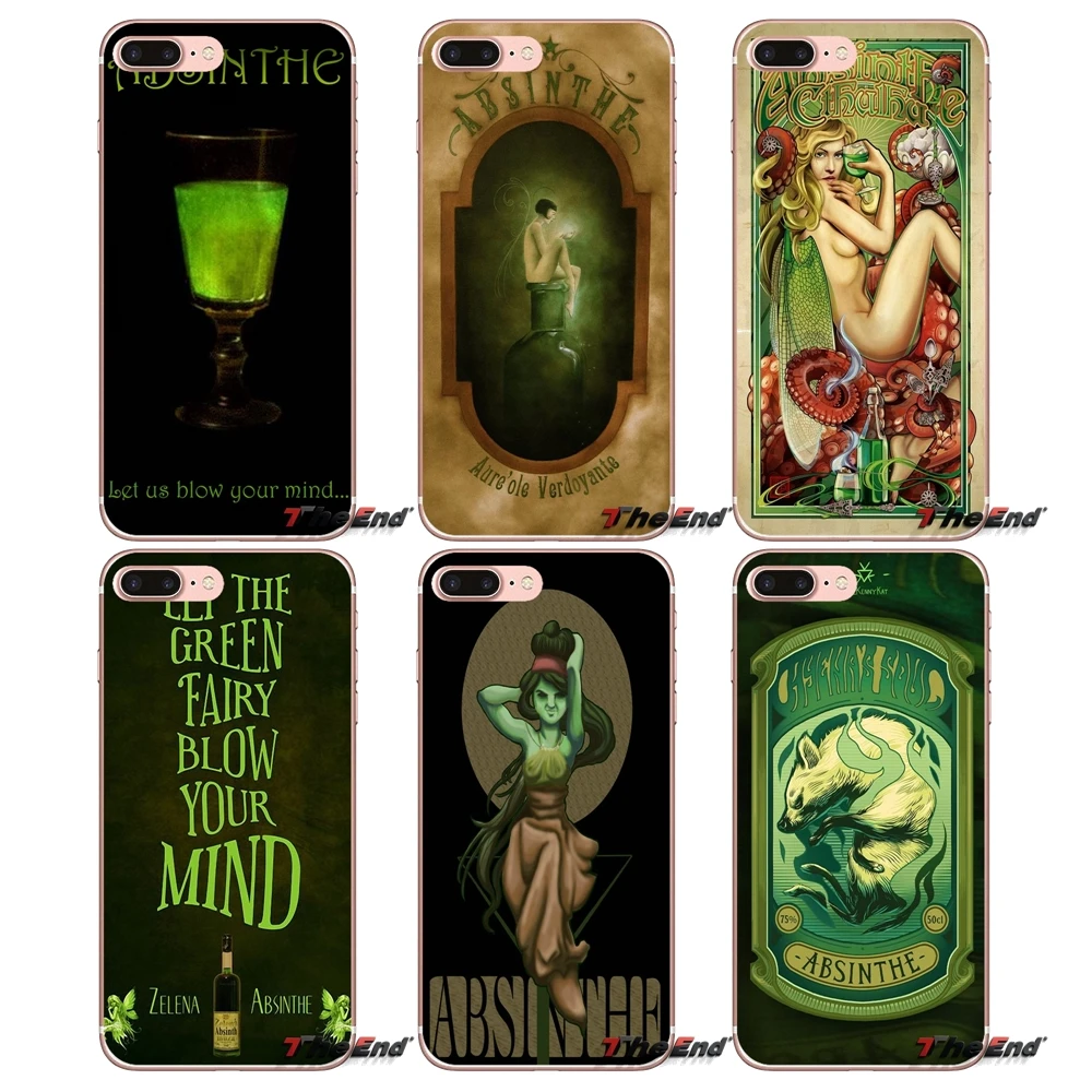 Мягкий чехол для HTC One M7 M8 A9 M9 M10 E9 Plus Desire 630 530 626 628 816 820 Motorola G G2 G3 Absinthe Green Fairy drink |