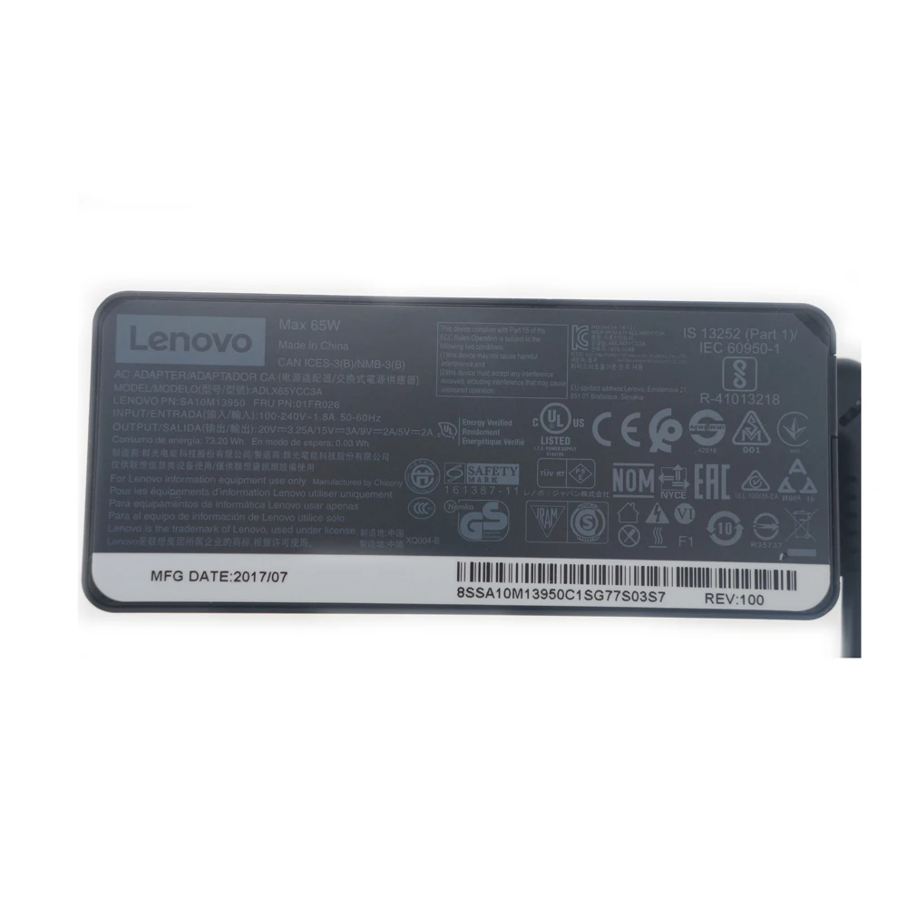 65 Вт USB C адаптер для lenovo ThinkPad E480 T480 Йога-370 3pin 01FR026 01FR028 01FR030 2pin 01FR027 01FR029 01FR031