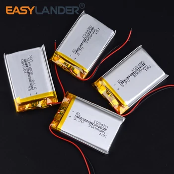 

Bluetooth speaker 103450 3.7V 2000MAH lipo polymer lithium rechargeable battery for MP3 GPS navigator DVD recorder e-book camera