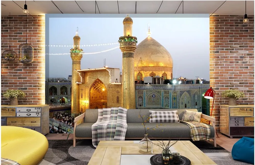 3d обои на заказ фото имама Али мечеть в городе декоративная живопись для стен