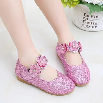 

Girls Soft Bottom Sequins Flowers Non-slip Princess Shoes Single Dance Shoes YH-17