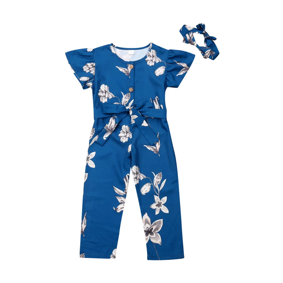 Toddler Kids Baby Girl Ruffled Vest Tops Pants 2PC Suit Outfits Summer 6-24Month