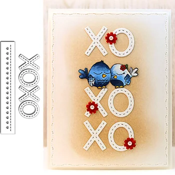 

XO Symbol and Heart Edge Border Metal Cutting Dies Stencils for Scrapbooking Embossing Die Cards Making Paper Craft New 2019