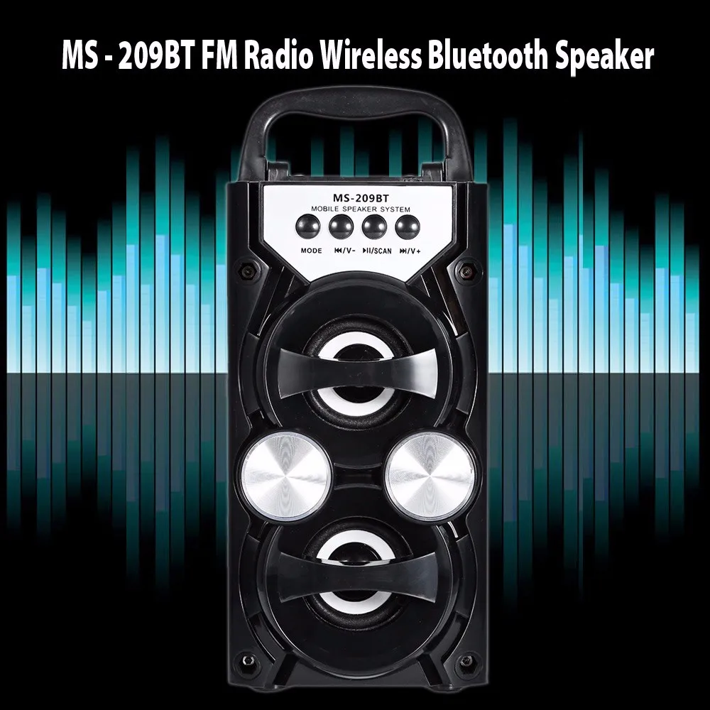 

MS-209BT Portable speaker Wireless Bluetooth Speaker FM Radio High Power Output AUX TF USB Music Speakers Loudspeaker