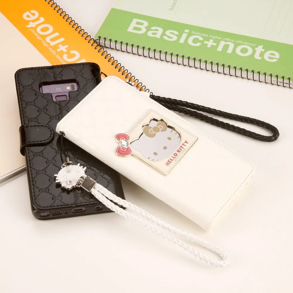 Модный Стильный чехол для samsung S8 S9 S10 Lite Plus, Роскошный кошелек hello kitty, магнитный чехол-книжка из искусственной кожи, чехол для мобильного телефона