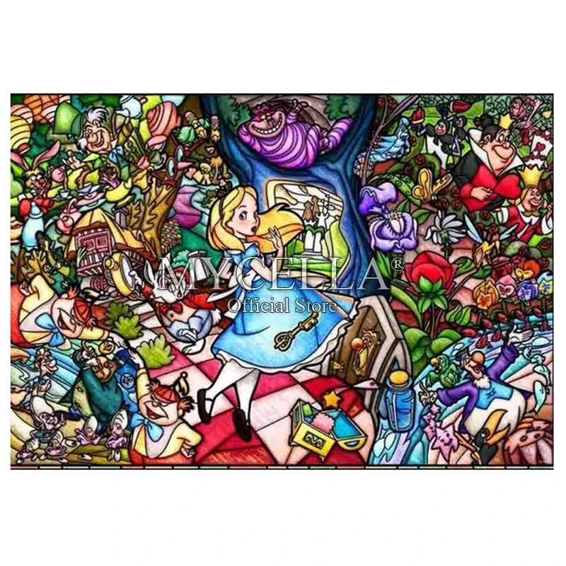 

5D Diamond Painting Kit Alice in Wonderland Cartoon Diamond Embroidery Cross Stitch DIY Rhinestone Mosaic Full Square Wall Decor