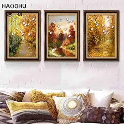 HAOCHU Европейская классическая лесная птица холст настенная живопись классический художественный плакат Ландшафтная стена декоративные