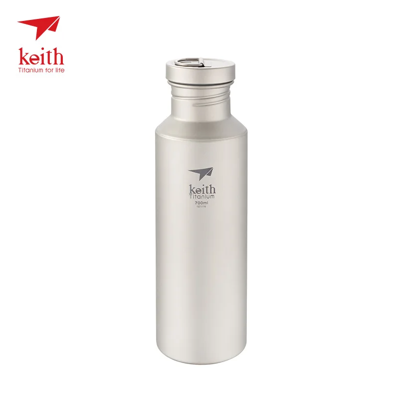 Keith Titanium Bottle Lightweight Camping Cycling Hiking Picnic Sport Ti3032 Water Bottle Bacteriostatic Function 700ml 113g