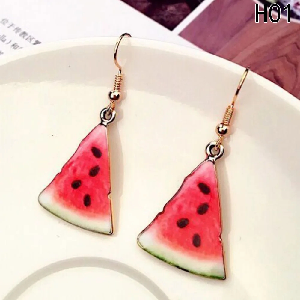 

Acrylic Cute Fruit Earrings Strawberry pineapple tomato kiwi orange cucumber dragon apple Pineapple fruit Earrings Dainty Gift