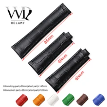 Rolamy 20mm Faixa de Relógio do Cinto Couro de Bezerro Verdadeira Substituição DO VINTAGE Pulseiras de Relógio Das Mulheres Dos Homens Preto Verde Vermelho Branco Marrom azul