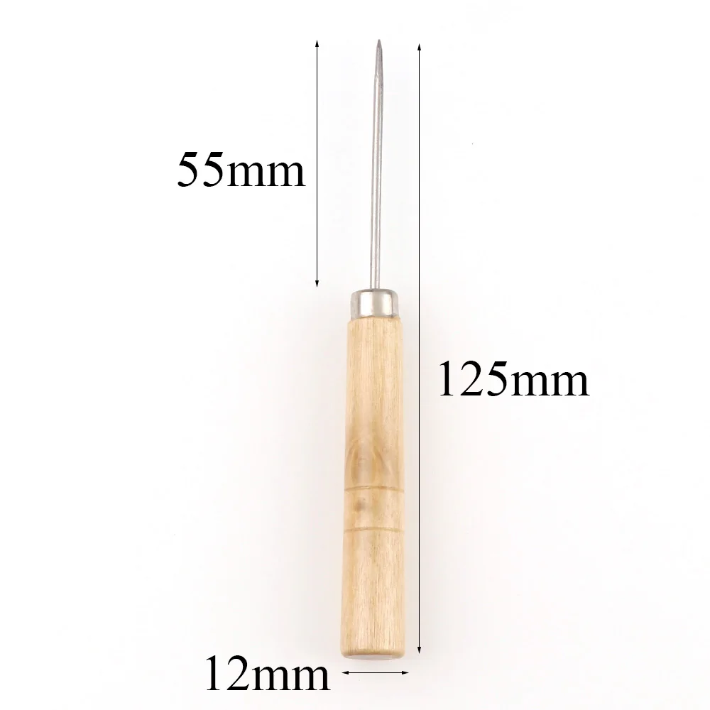 2 шт./компл. деревянная ручка инструмент парусиновый кожаный чехол-прошивочной обуви коническая ручная вышивка колющая игла ящик для инструментов материалы для рукоделия шитье аксессуары