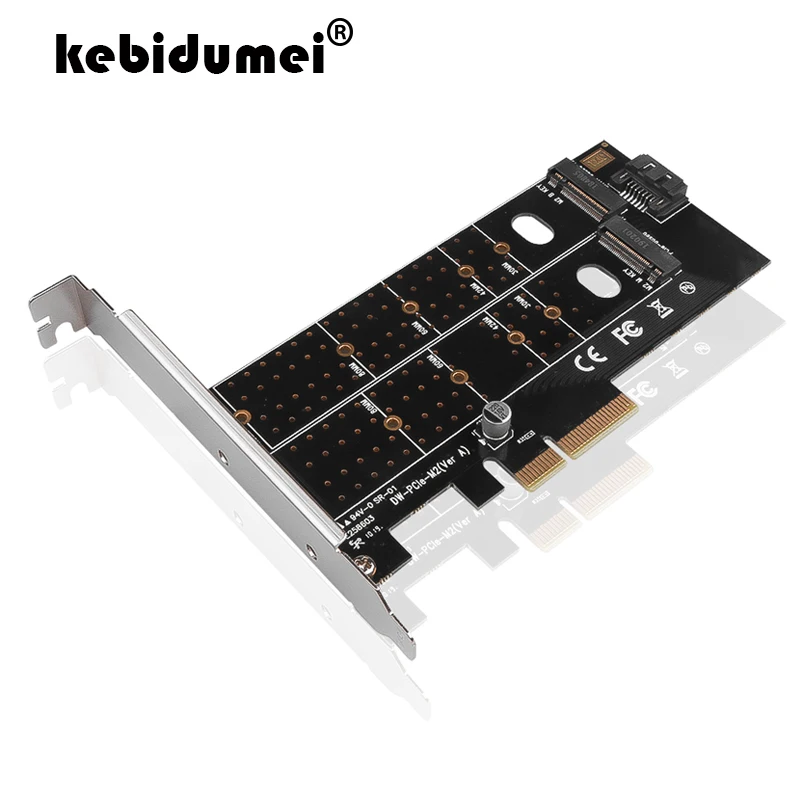 

PCIe to M.2 NVMe SSD NGFF Riser Card PCI Express to M Key B Key SATA Port Expansion Converter Adapter PCI Express Expansion Card