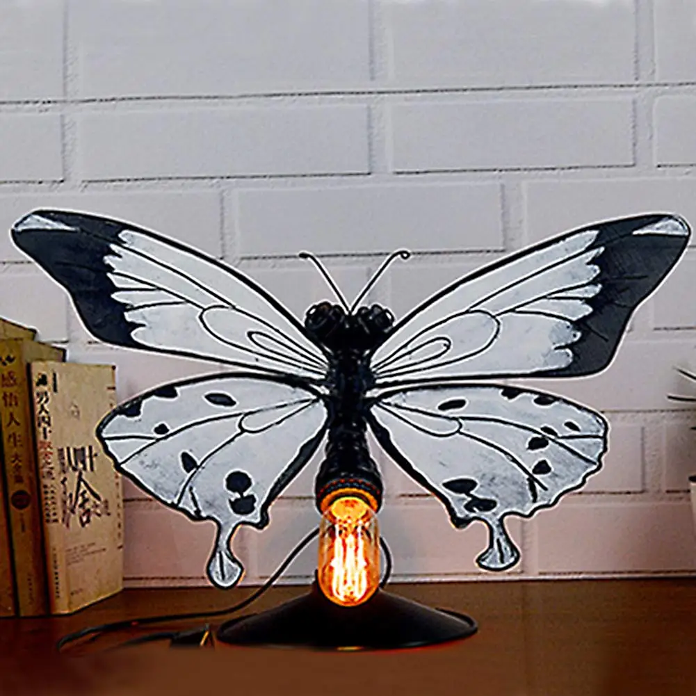 

Beauty Butterfly Wall light E26/E27 Retro Vintage Wall Lamps Metal Pipe Sconces Mounted Wall Bedroom Stair Mirror Lamps light