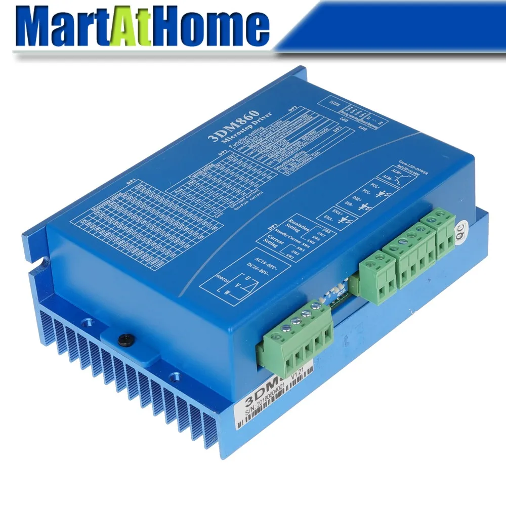 

3DM860 CNC 3-Phase Digital Stepper Driver 24~80VAC 30~100VDC 7.5A 20KHz PWM 200K Micro Steps 12800 Support PUL/DIR & CW/CCW