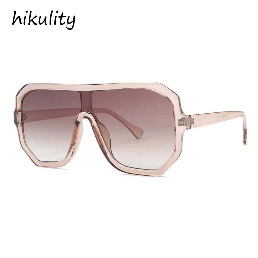 

90403b New 2019 Rectangle Oversized Sunglasses Women Champagne Frame Gradient Lens Vintage Large Frame Sun Glasses Female
