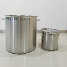 Коммерческая Новая глубокая большая кастрюля из нержавеющей стали, кастрюля для тушеного супа с ручками и крышкой