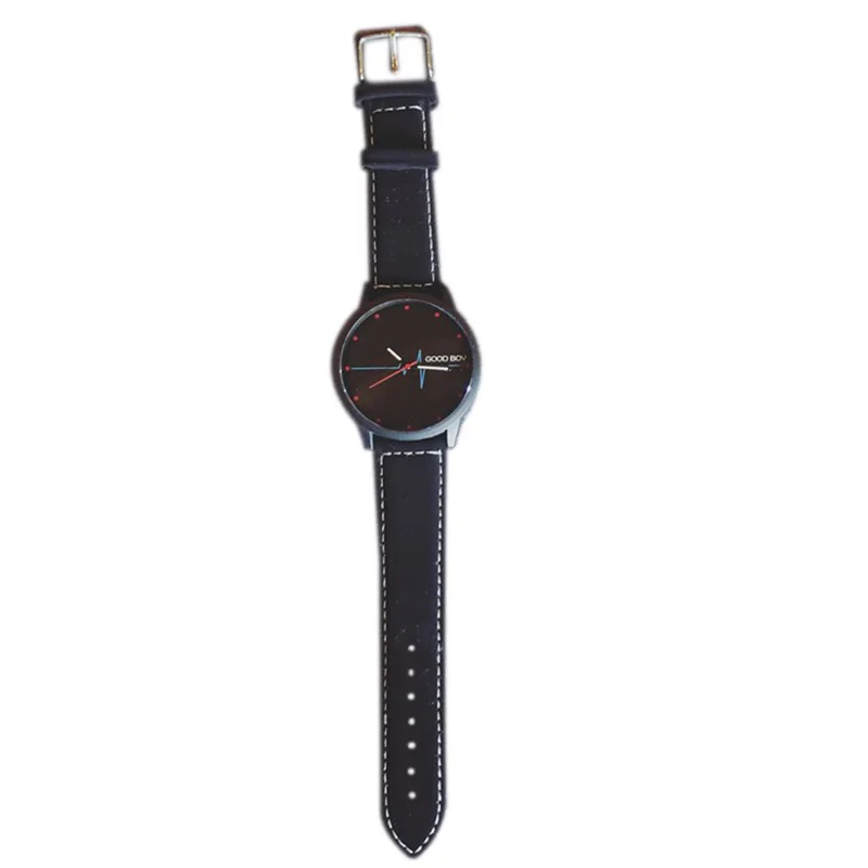 

Ulzzang Alloy Couple Leather Retro Simple Glass Blue Ecg Student Quartz Watch