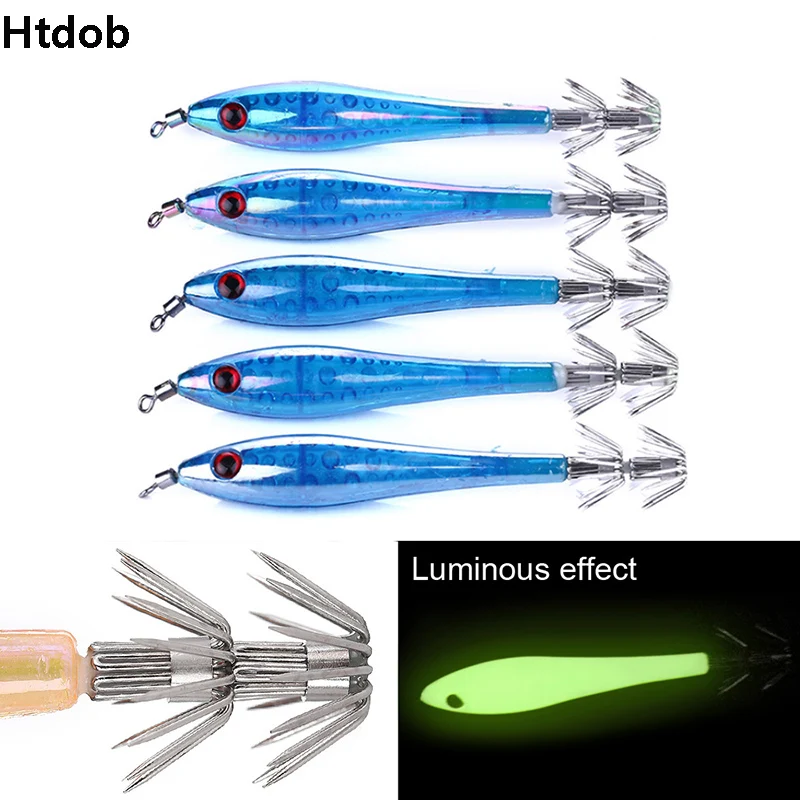 5 шт. светящиеся Осьминог кальмары рыболовные приманки снасти Крючки с блесной в виде кальмара морские приманки кальмара Ловцы кальмаров ловля Кальмаров осьминог