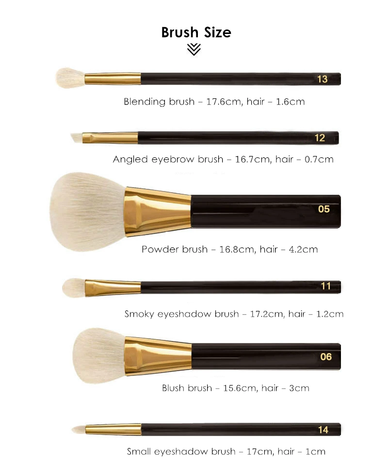 Best High end TF 12Pcs Makeup Brushes Set Professional Natural Goat Hair Acrylic Handle face Blender Make up Brush with Box