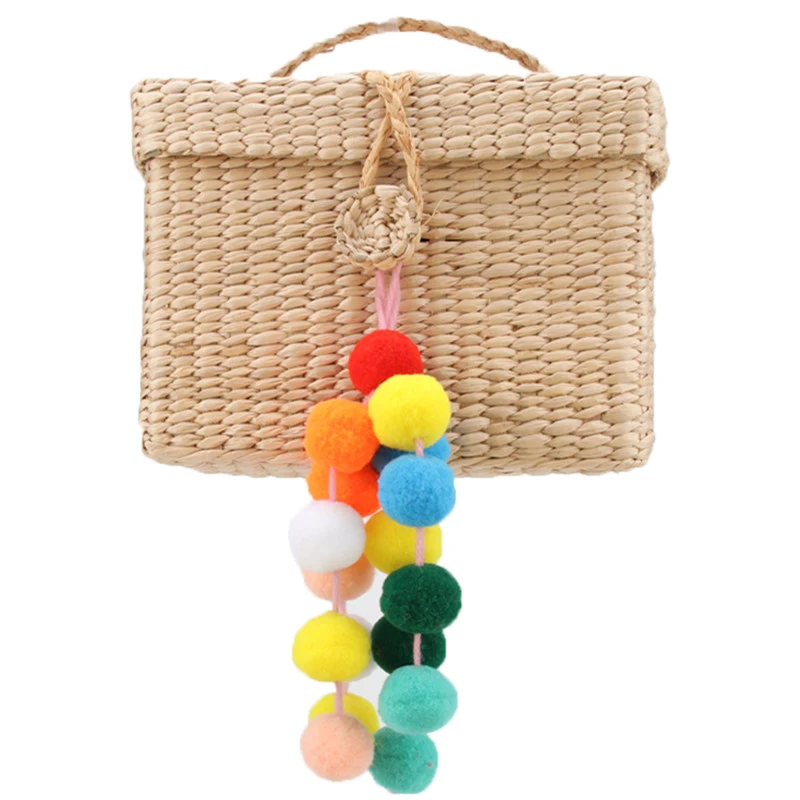 1pc Pompom Keychains Women Bag Charms Pompons Keyring Colorful Charms Handmade Jewelry