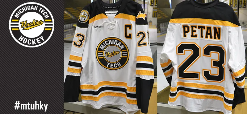 

23 Nic Petan michigan tech Mens Hockey Jersey Embroidery Stitched any number and name Jerseys