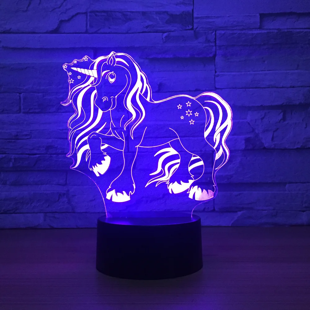 Led 7 Aminal Changement De Licorne 3d Lumière Belle Vente Nuit Jl1TFKc