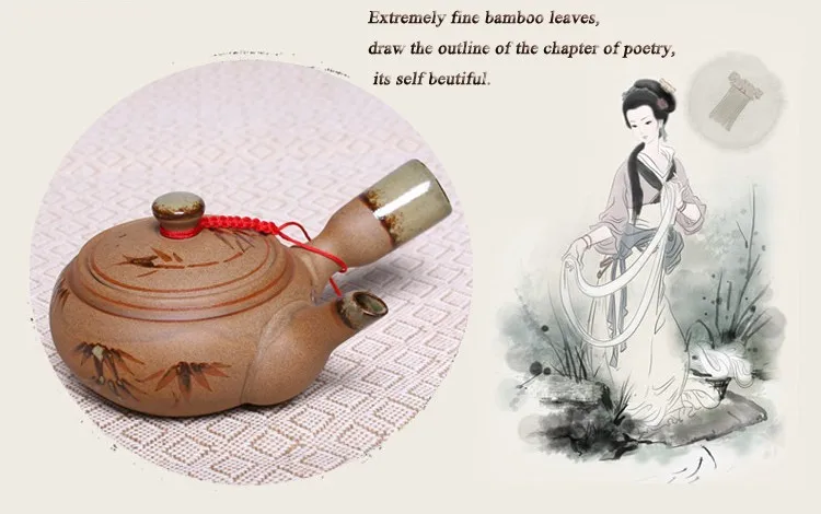 250 мл Китай бамбуковый узор керамика чай горшок Gongfu Чай бамбук ручная роспись заварочный чайник керамическая глина чайный горшок набор фарфор