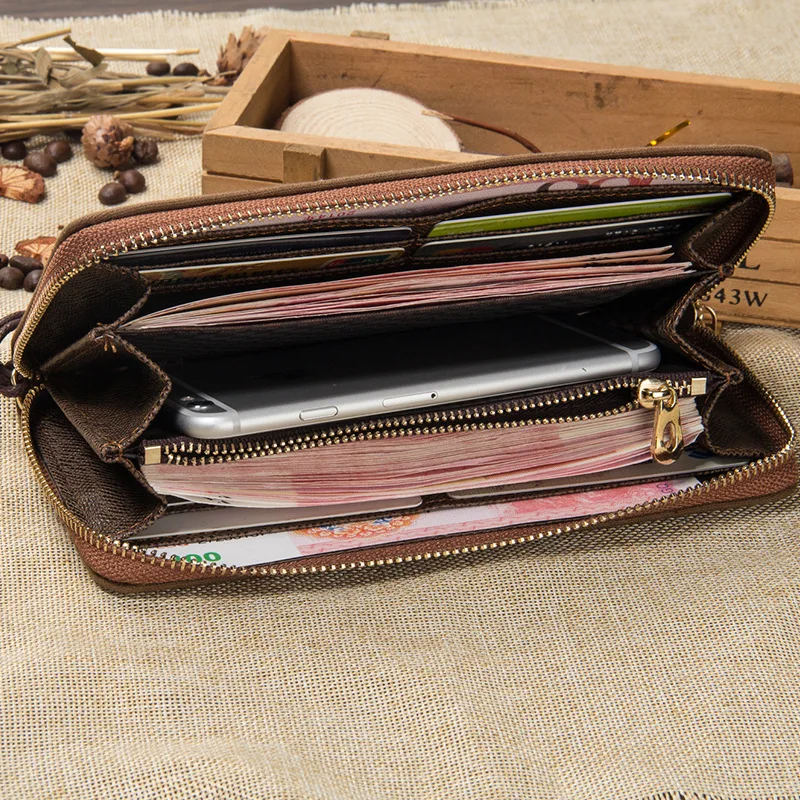 Бренд Baellerry, винтажный холщовый Мужской Длинный кошелек, органайзер для денег, портмоне, держатель для карт, портативный карманный клатч