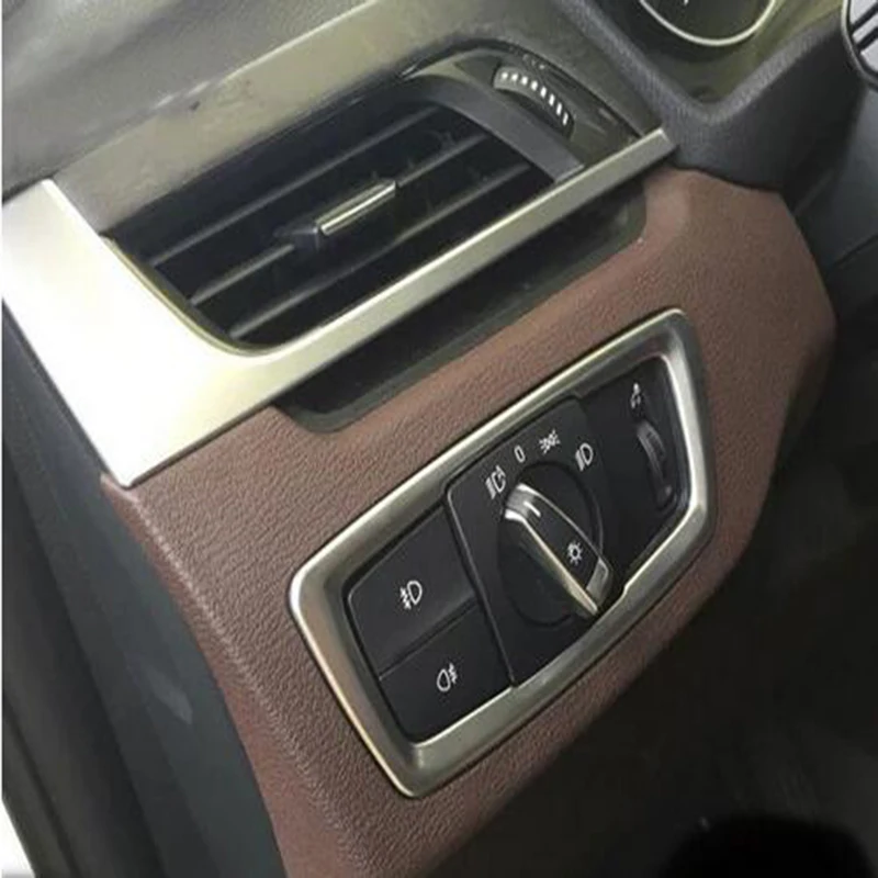 DNHFC нержавеющая сталь переключатель фары коробка для BMW X1 F48 2015 2016 20i 25i 25le |