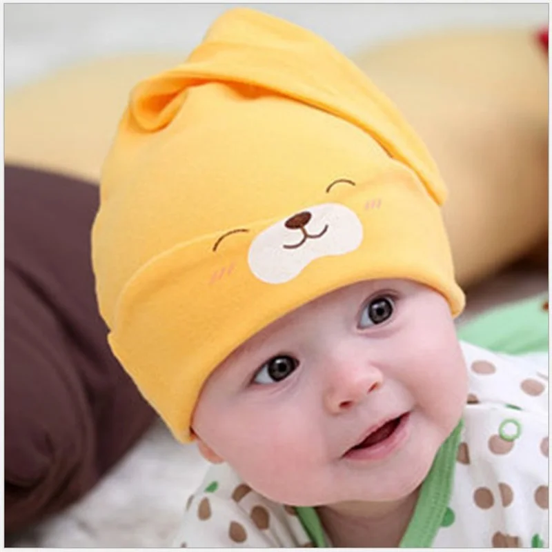 Лидер продаж; хлопковая шапочка для сна для маленьких мальчиков и девочек; милая шапка; 3 цвета; Детские шапки и кепки; аксессуары для новорожденных