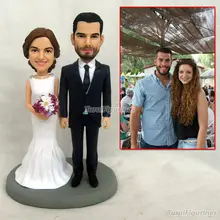 Украшения для свадебного торта Топпер кукла ручной работы миниатюрные Жених невесты индивидуализированный свадебный подарок Рождество День Святого Валентина Статуэтка пары
