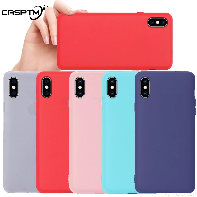 

Candy Matte Soft Silicone Case For iPhone X XS Max XR 7 8 6 6S Plus Protective Phone Back Cover For iPhone X XR Solid Color Case