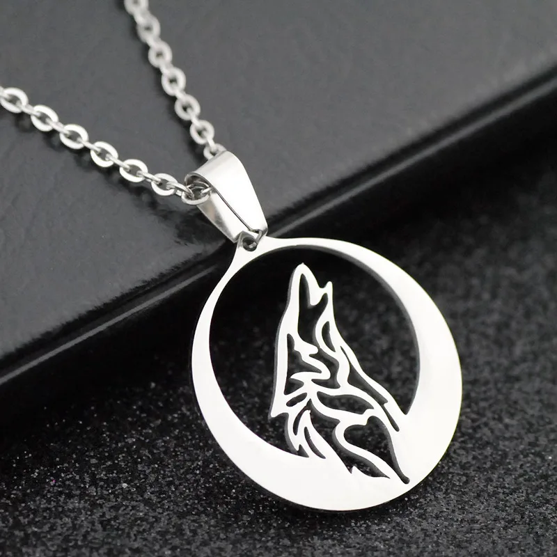 

Trendy Stainless Steel Women Chain Necklace Punk Wolf Animal Shape Pendant&Necklace Classic Men Choker Collars Jewelry