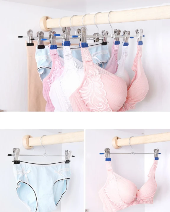 

Non-slip adjustable stainless steel Telescopic Children hanger Pants rack Trouser Press Clip Storage rack