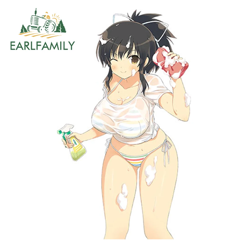 

EARLFAMILY 13cm x 7.6cm Hot Girl Anime Senran Kagura - Asuka Vinyl Wrap Sexy Beauty Warrior Car Decal Sticker Racing Waterproof