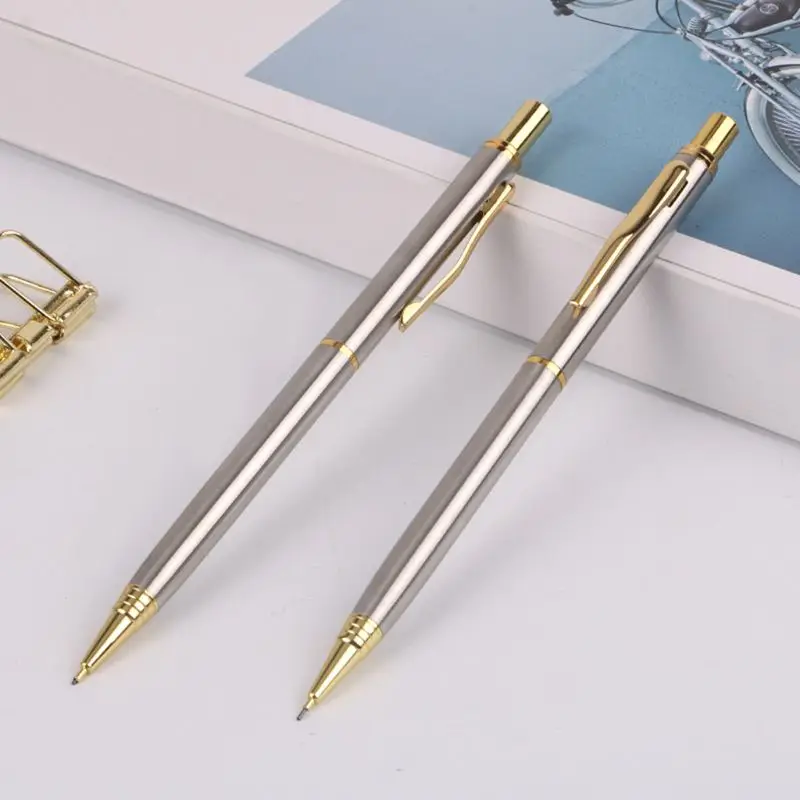 

0.5mm Commercial Metal Ballpoint Pen Mechanical Pencil Automatic Pens Writing Drawing School Supplies Stationery