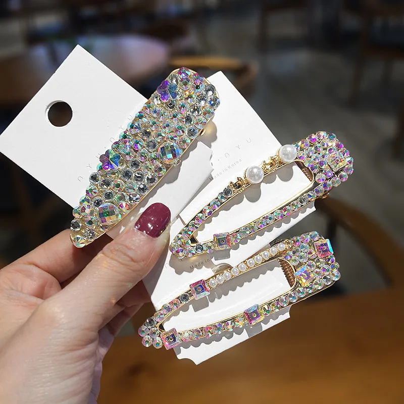 

Ins Pearl Side Hair Clip Simple Korea East Gate Style Elegant Rhinestone Duckbill Clip for Girl Women Fashion Hair Accessories