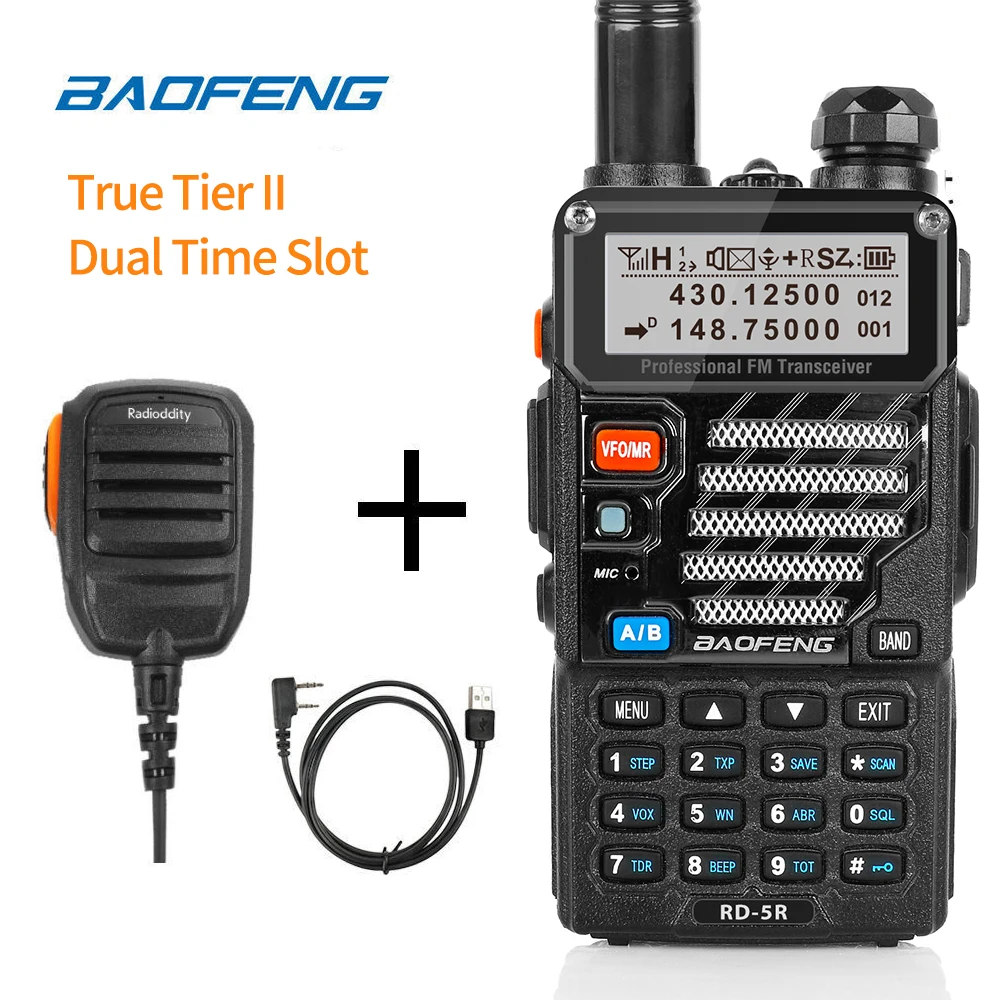 Baofeng RD-5R DMR Tier II VFO Digital Dual Slot Dual Band 136-174/400-470MHz Walkie Talkie Two way Radio Ham Transceiver Speaker Baofeng RD-5R DMR Tier II VFO Digital Dual Slot Dual Band 136-174/400-470MHz Walkie Talkie Two way Radio Ham Transceiver Speaker