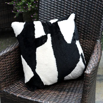

Free Shipping CX-D-97 Best Home Decor Wholesale Back Throw Wedding Real Sheep Fur Pillow Case
