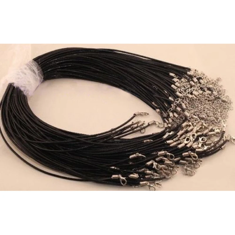 10pcs/lot Vintage DIY Chains Pendant Necklace Shellhard Fashion Leather Cord Necklace Rope Chain with Lobster Clasp Jewelry
