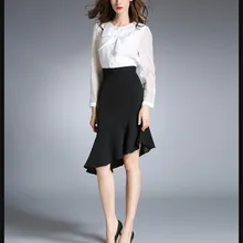 Новые летние нерегулярных листьев лотоса плиссированная юбка рыбий хвост шаг юбка