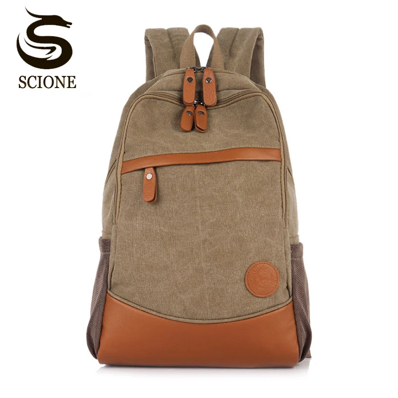 

Vintage Women Men Canvas Backpacks Multifunctional Casual Travel Shoulder Bag Man Laptop Rucksack School Mochila Feminina