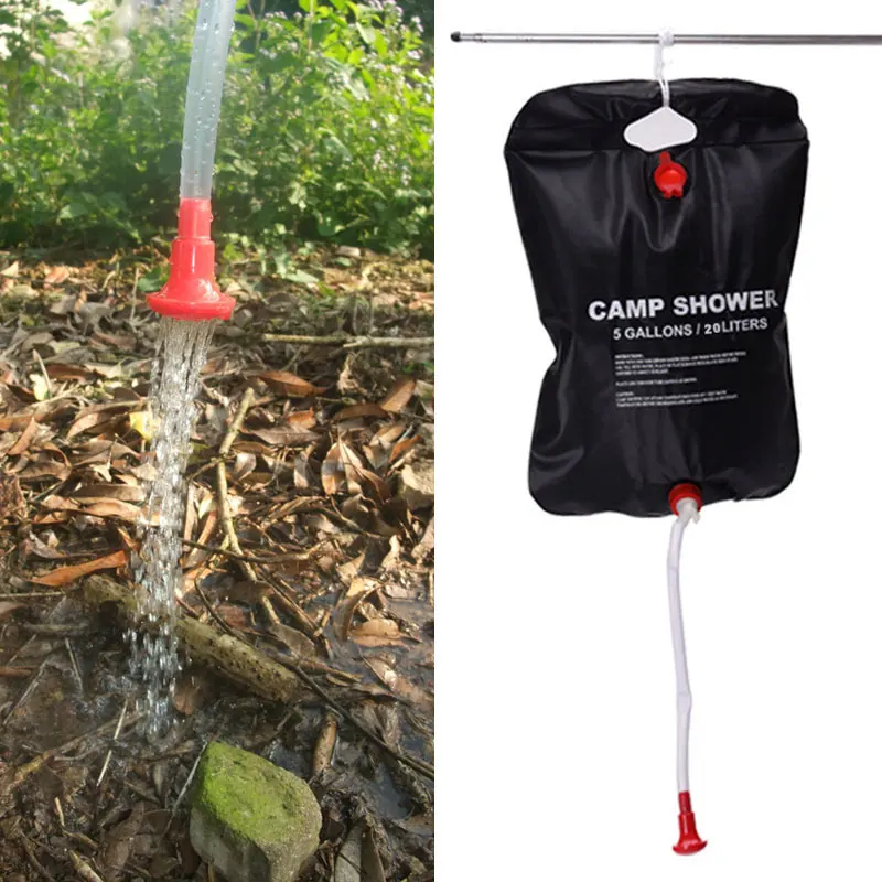 Portable 20L Solar Energy Heated Camp Shower Bag Outdoor Camping Hiking