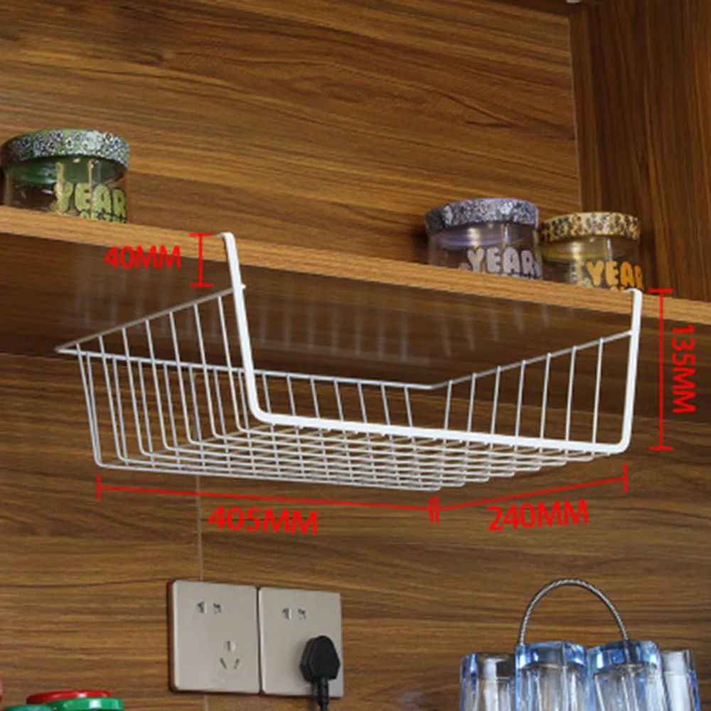 NEW Multifunctional Under Cabinet Cupboard Kitchen Storage Rack Shelf Towel Hanger Organizer - Цвет: white-L