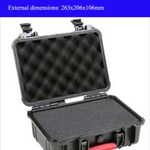 263x206x106 мм ABS чехол для инструментов ударопрочный герметичный водонепроницаемый защитный чехол для оборудования чехол для камеры с предварительно вырезанной пеной
