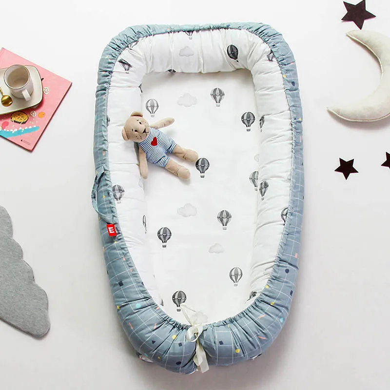 Портативная овальная детская кровать-гнездышко, съемная кроватка для новорожденных, детская кроватка для путешествий, хлопковая Колыбель для сна - Цвет: ball