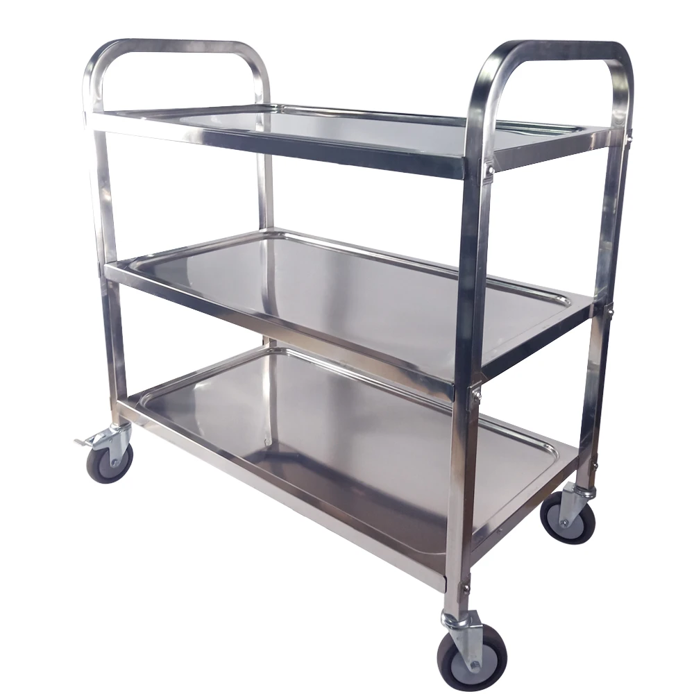Catering Trolley 4 Tier Stainless Steel Trolley On Wheels Kitchen Storage Trolleys Catering Trolley With Trays Stainless Steel Cart For Kitchen Home 85 45 117 Cm Furniture Kitchen Furniture Organideia Pt