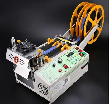 

140T computer hot and cold Cloth belt cutting machine, magic adhesive tape zipper webbing machine elastic belt automatic cutting