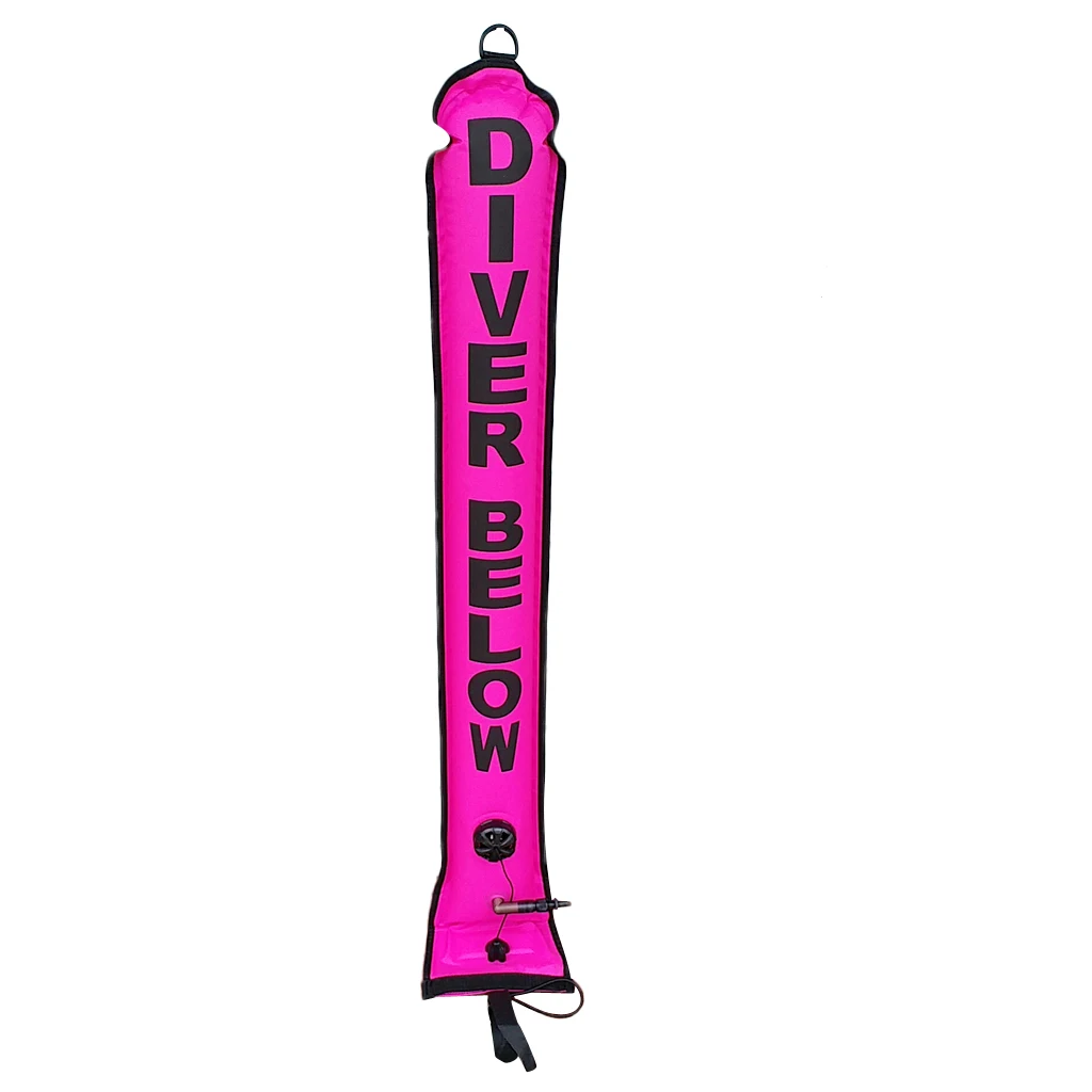 1.2m/4ft High Visibility Inflatable Scuba Diving SMB Surface Marker Buoy Underwater Safety Float Sausage Signal Tube Accessories